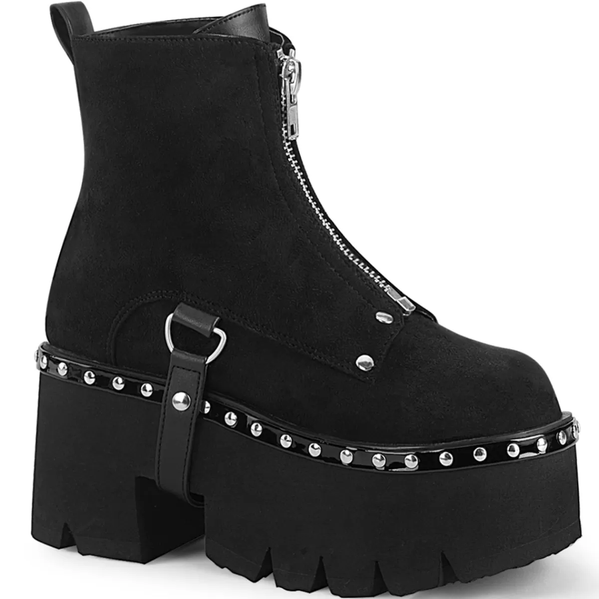 Best Sale Demonia Cult Ashes-100 Black Vegan Suede