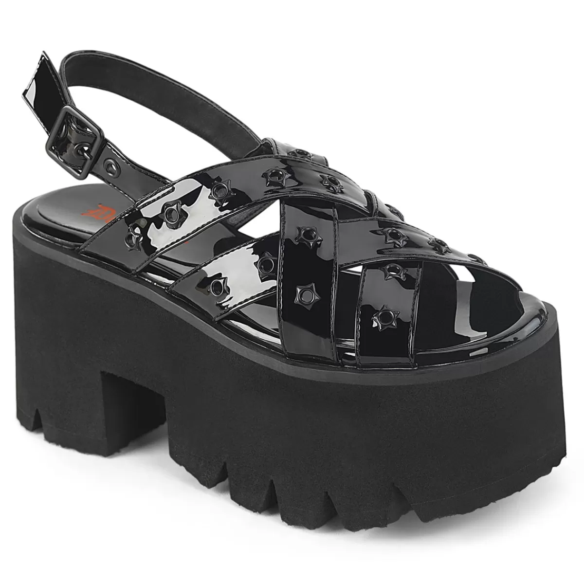 Cheap Demonia Cult Ashes-12 Black Patent