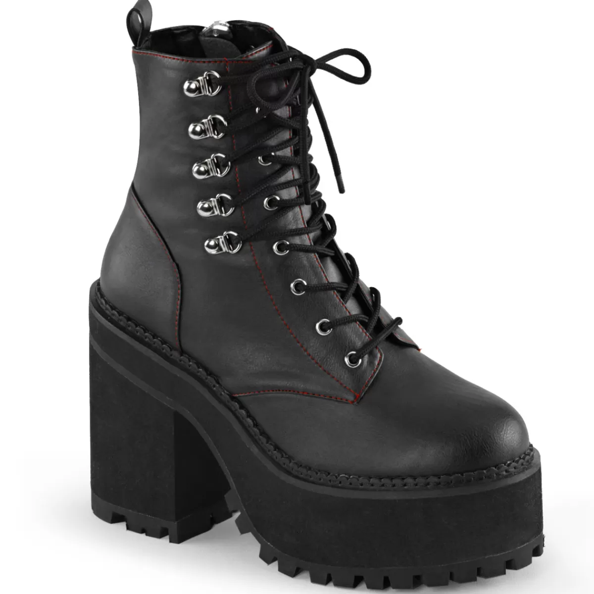 Best Sale Demonia Cult Assault-100 Black Vegan Leather