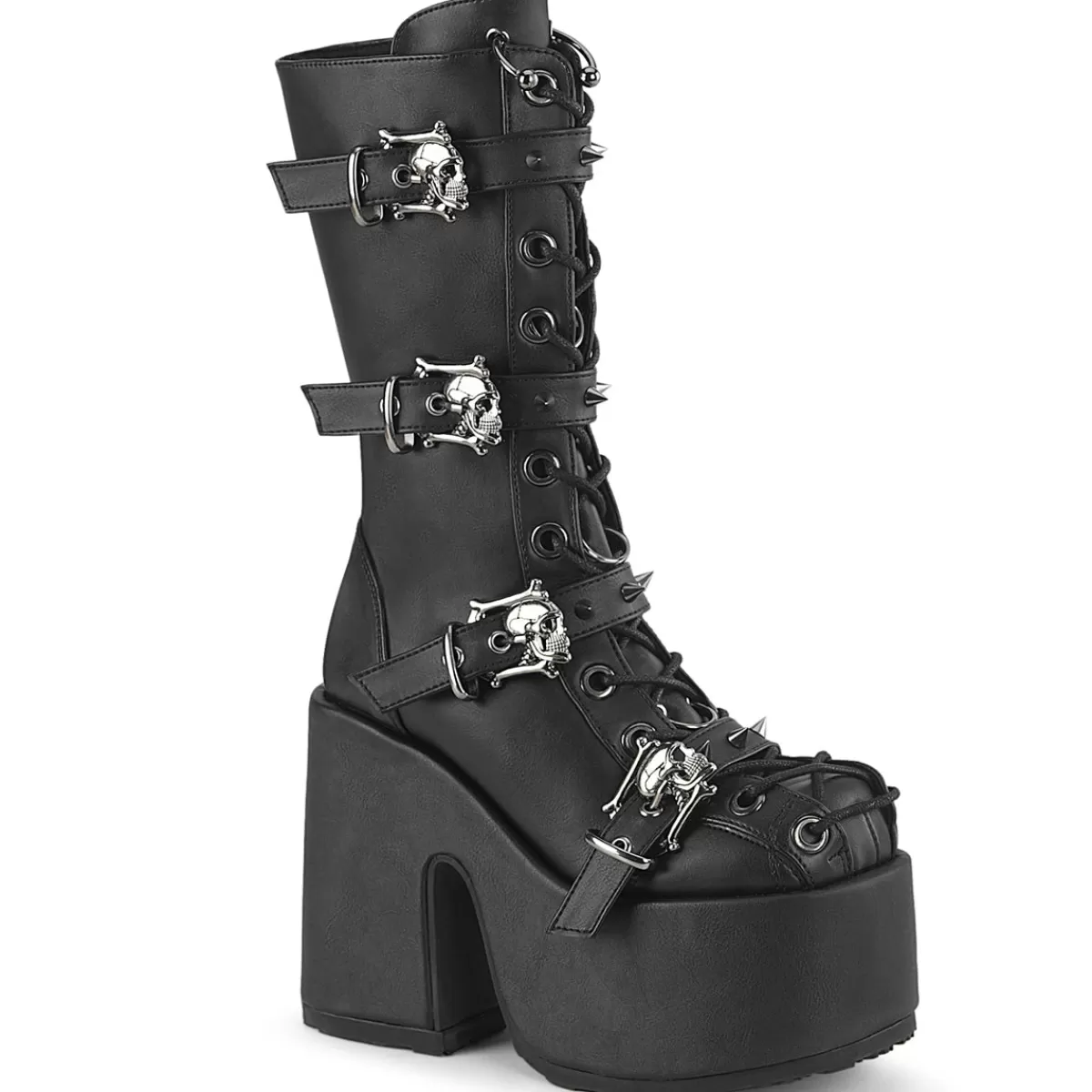 Store Demonia Cult Camel-115 Black Vegan Leather