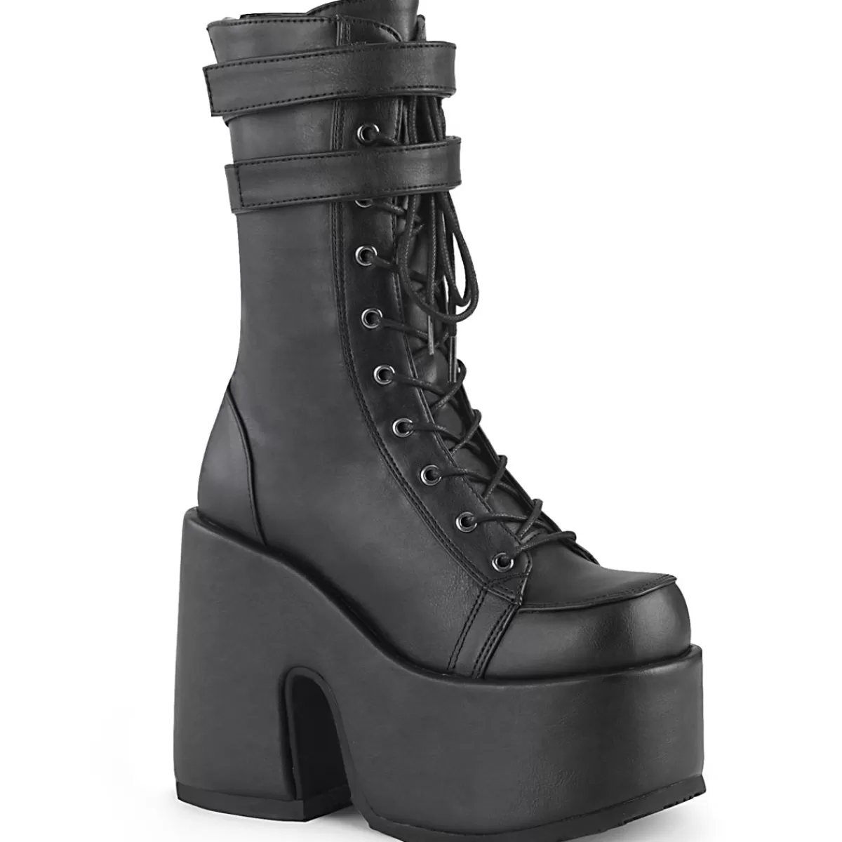 Clearance Demonia Cult Camel-250 Black Vegan Leather