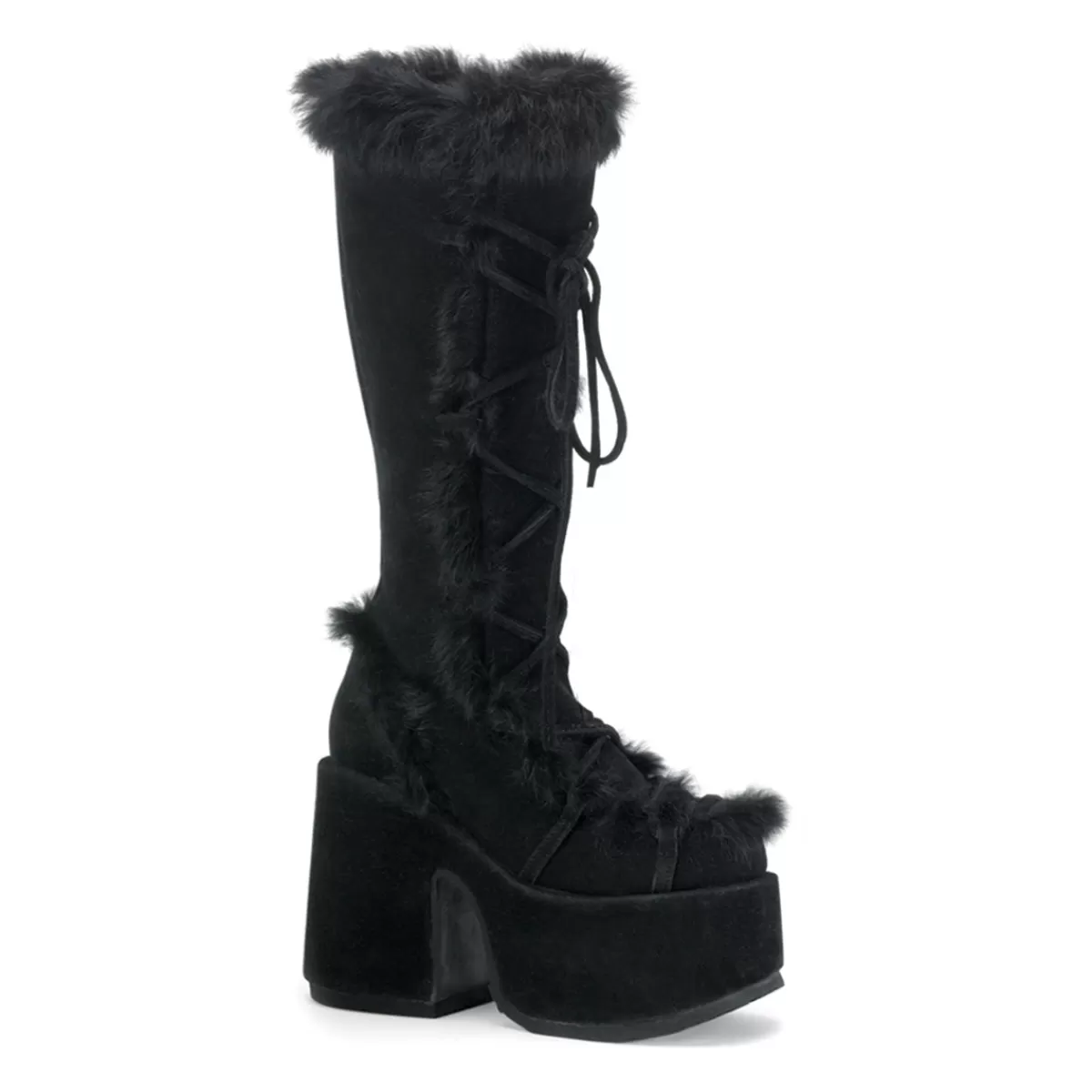 Store Demonia Cult Camel-311 Black Vegan Suede