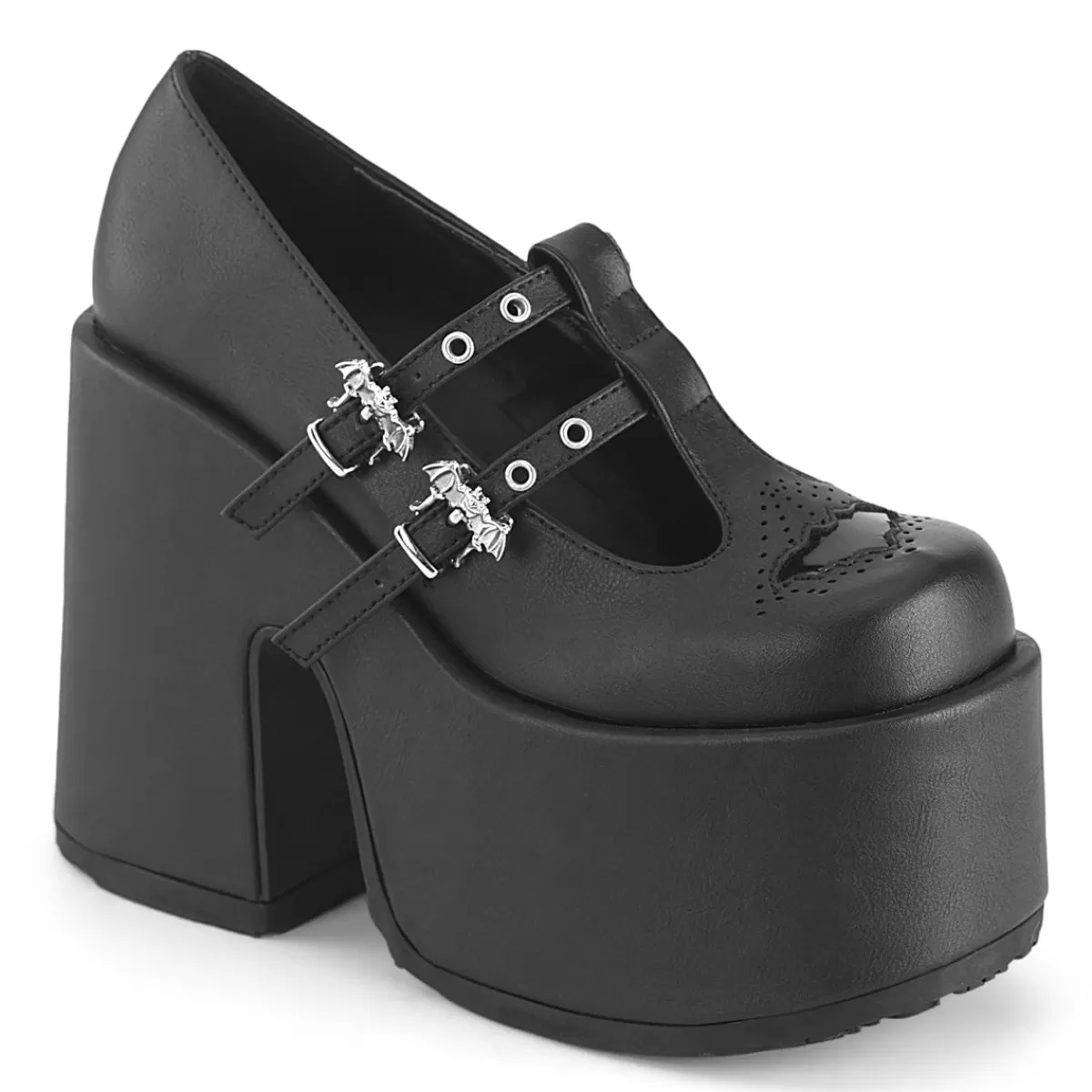 Cheap Demonia Cult Camel-55 Black Vegan Leather