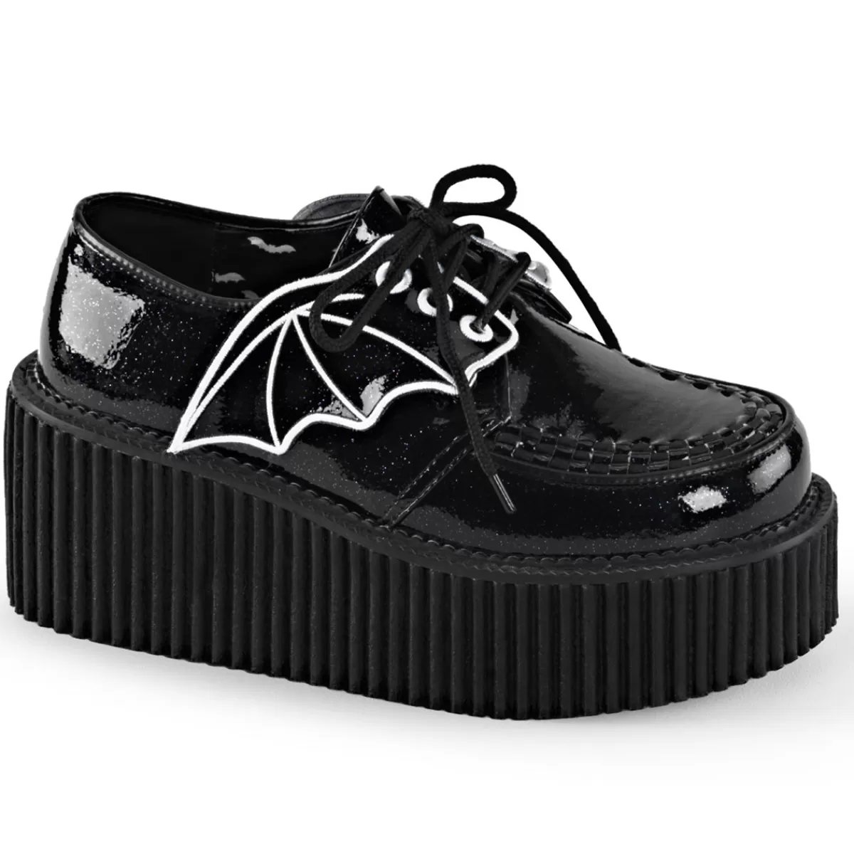 Cheap Demonia Cult Creeper-205 Black Glitter Vinyl