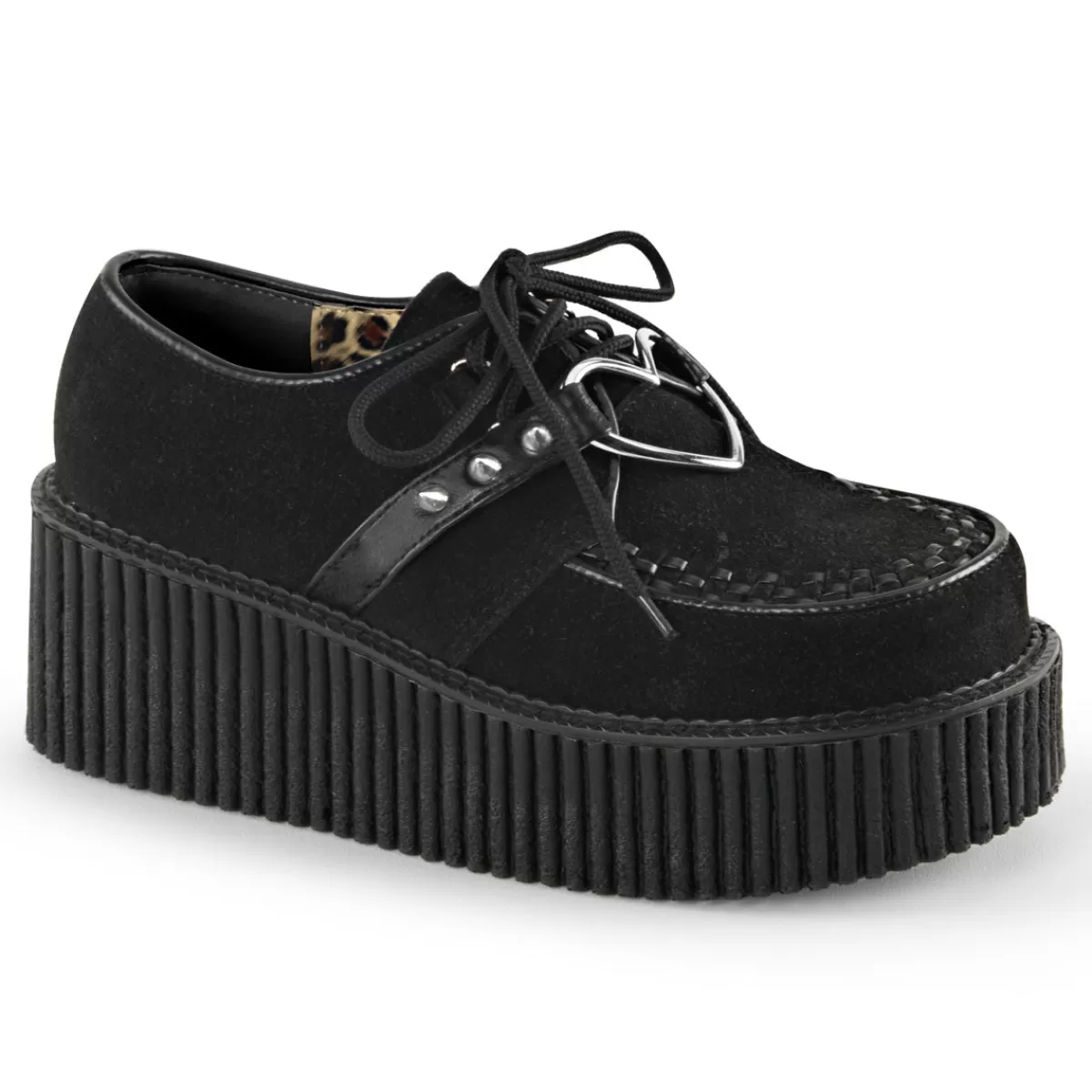 New Demonia Cult Creeper-206 Black Vegan Suede-Vegan Leather