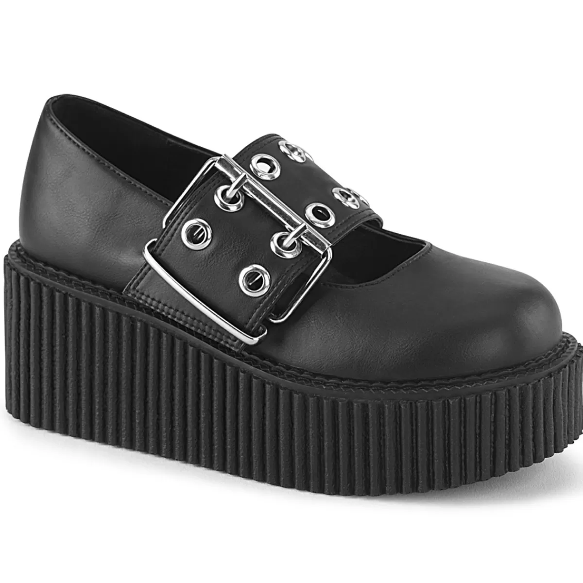 Sale Demonia Cult Creeper-230 Black Vegan Leather