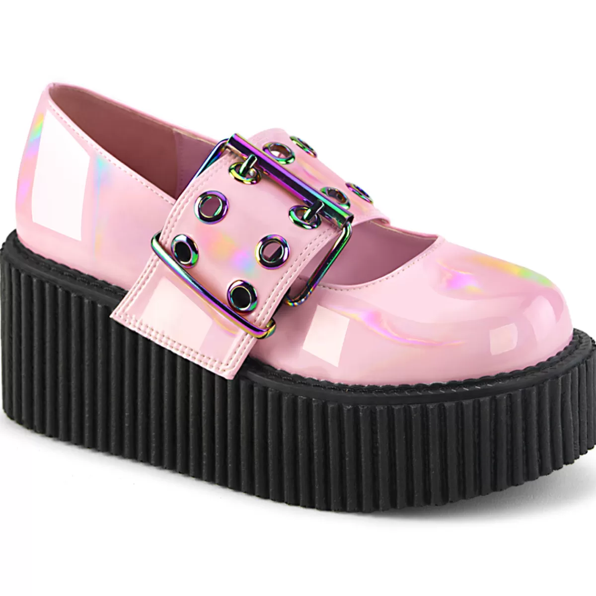 Flash Sale Demonia Cult Creeper-230 Baby Pink Holo Patent