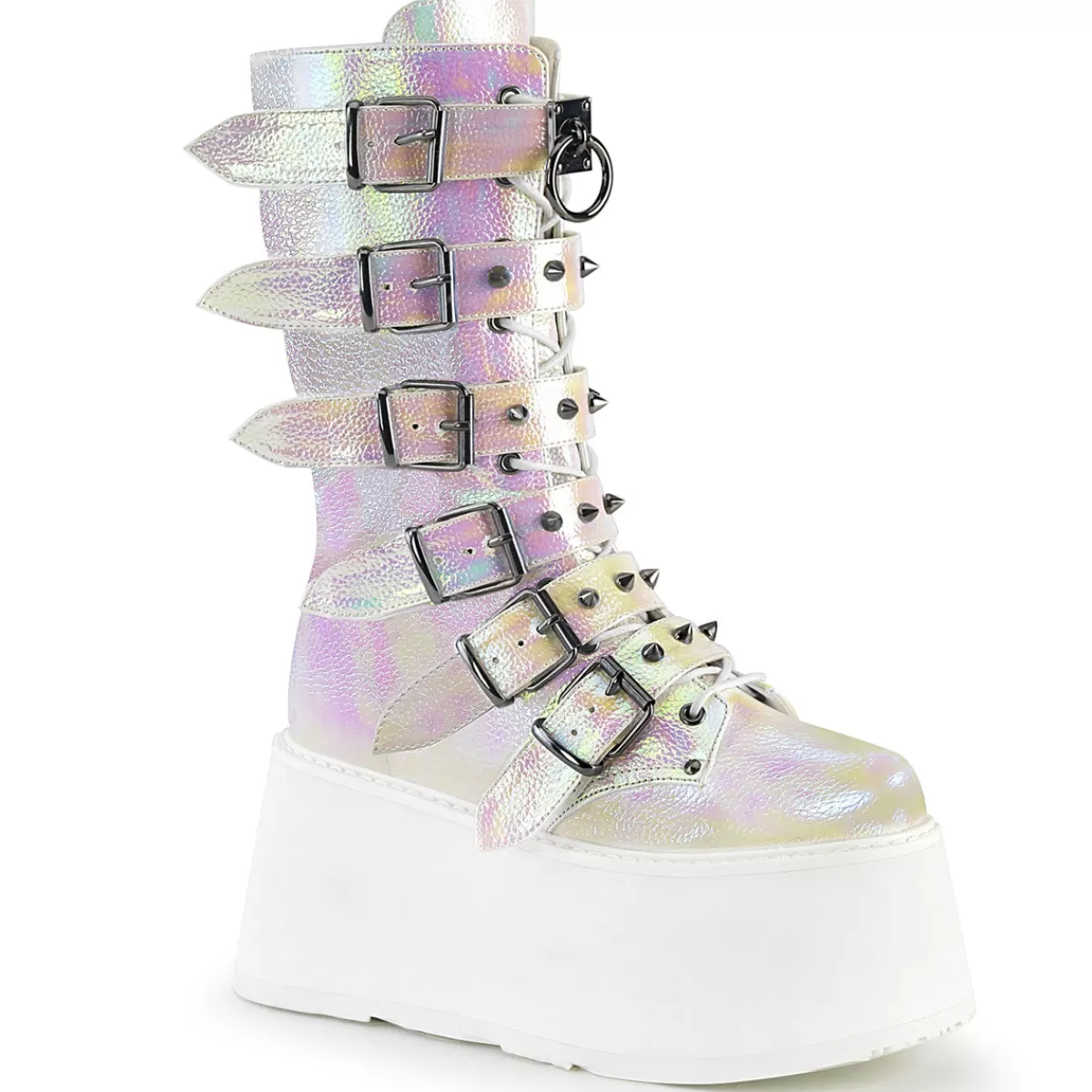 Fashion Demonia Cult Damned-225 Pearl Iridescent Vegan Leather