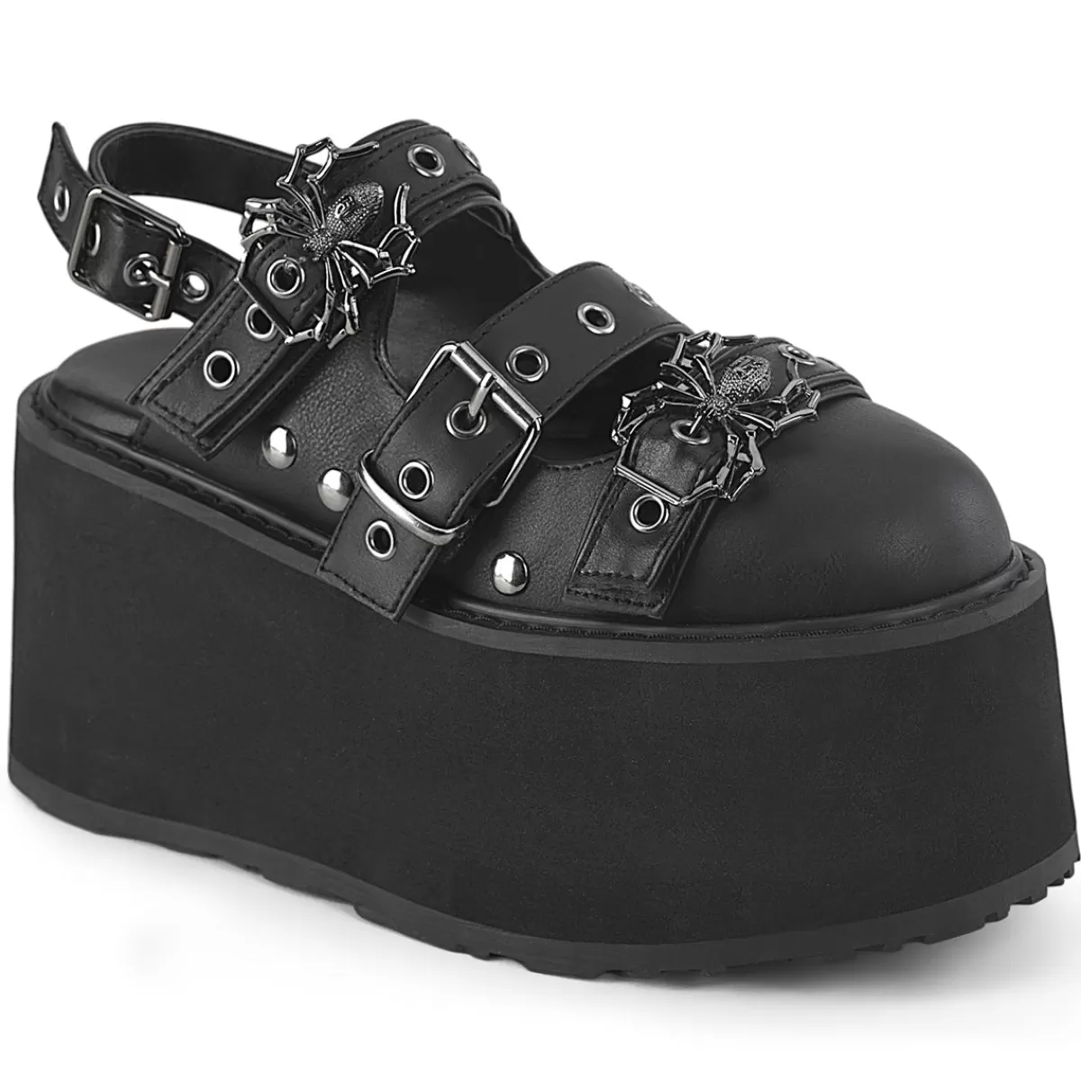 Store Demonia Cult Damned-27 Black Vegan Leather