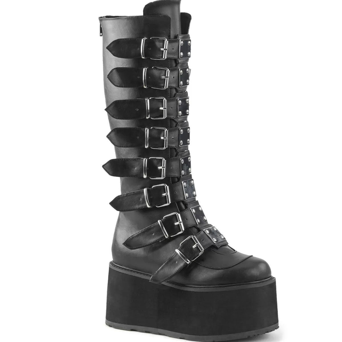 Cheap Demonia Cult Damned-318 Black Vegan Leather