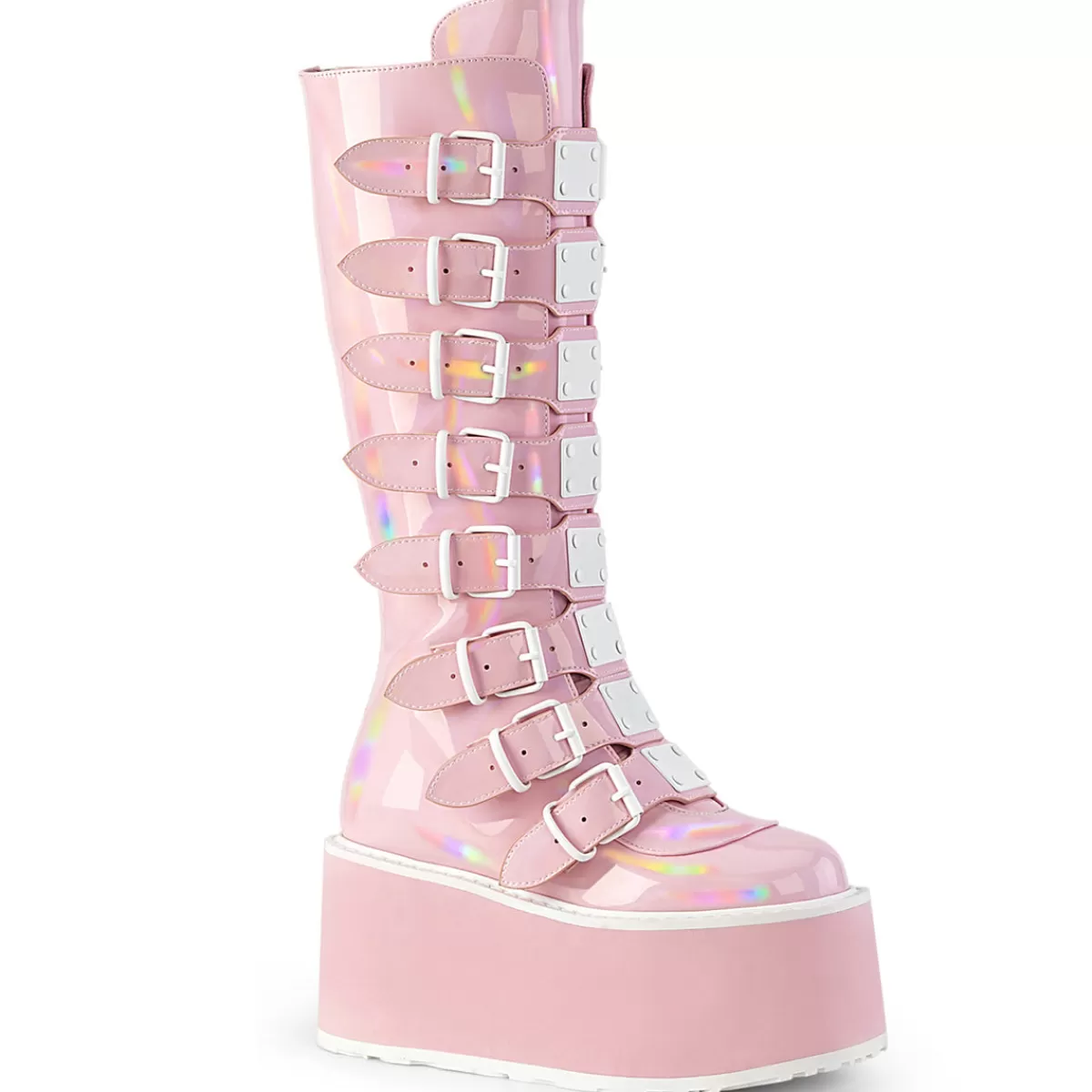 Best Sale Demonia Cult Damned-318 Baby Pink Holo Patent