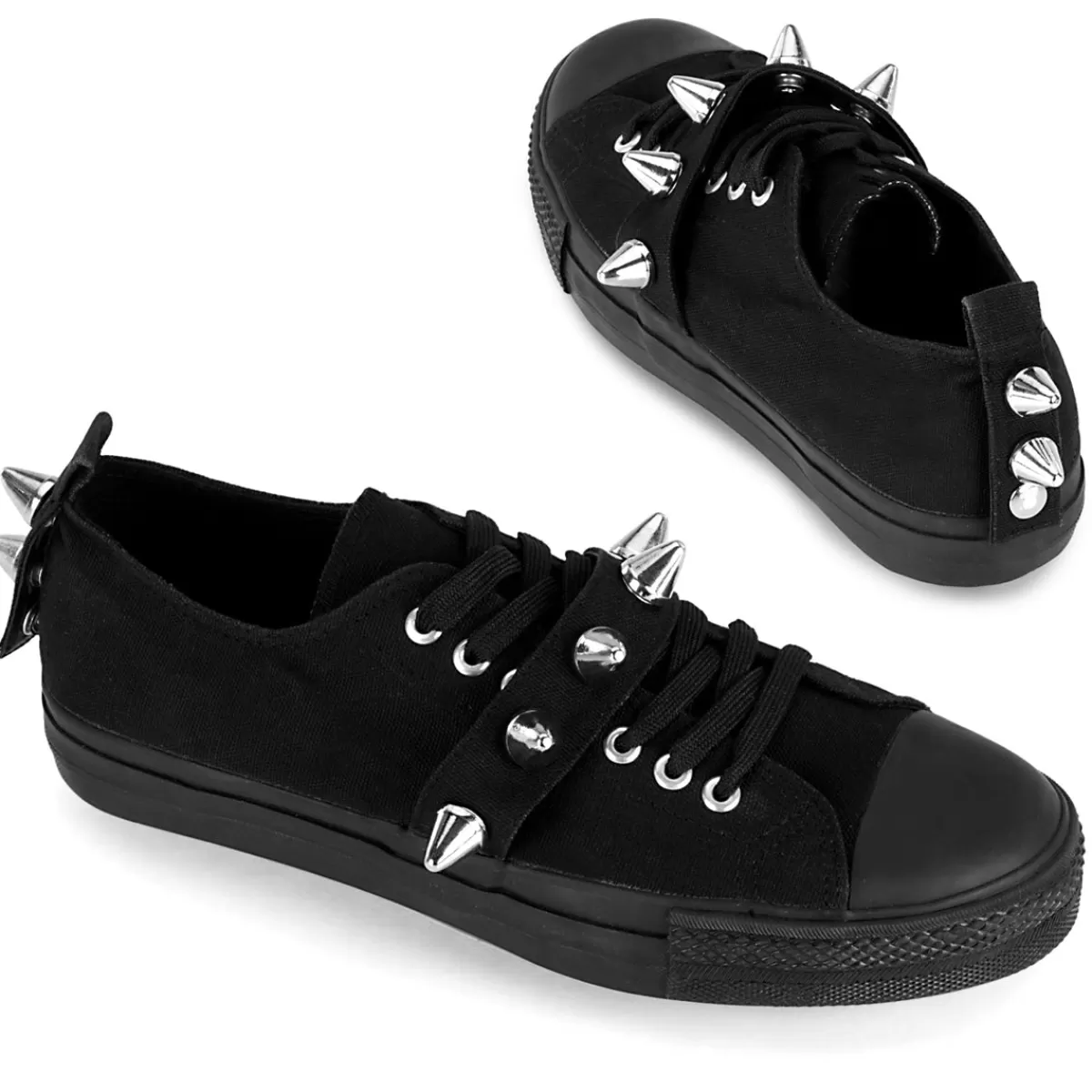 Discount Demonia Cult Deviant-04 Black Canvas