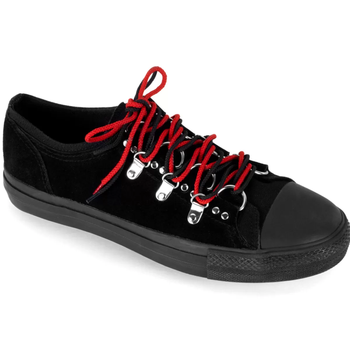 Online Demonia Cult Deviant-05 Black Canvas-Suede