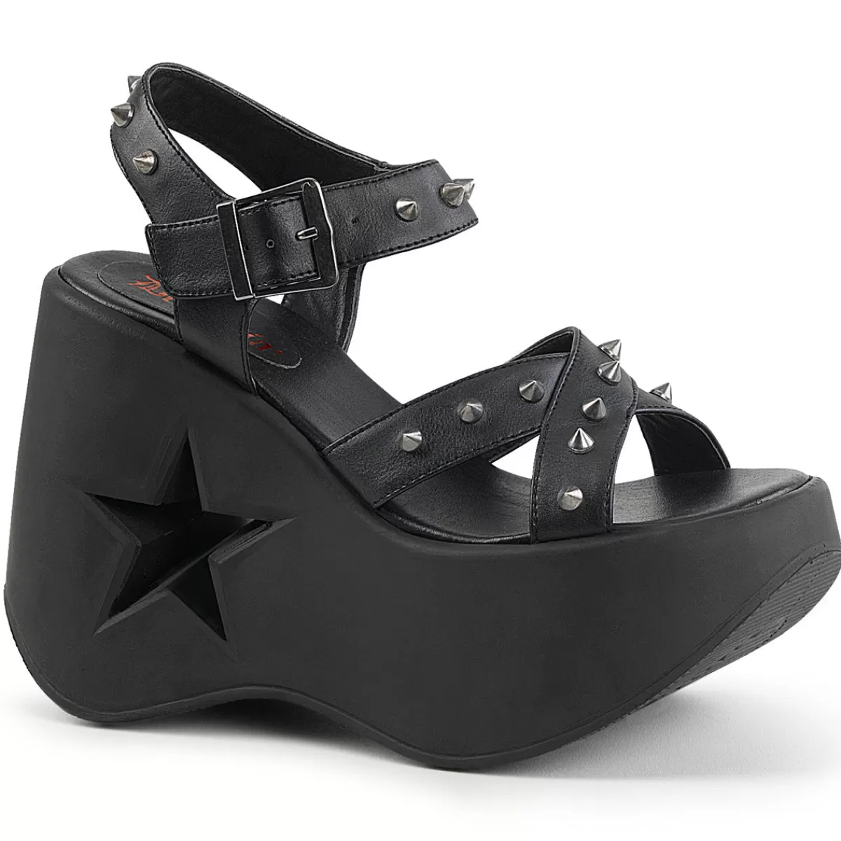 Shop Demonia Cult Dynamite-02 Black Vegan Leather