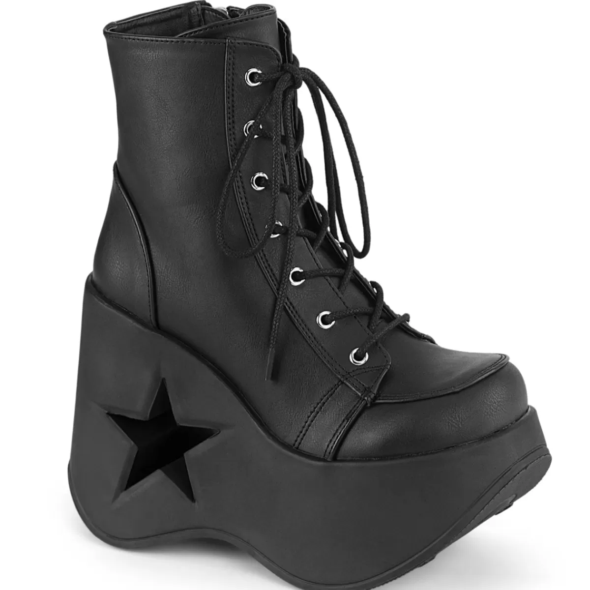 Discount Demonia Cult Dynamite-106 Black Vegan Leather