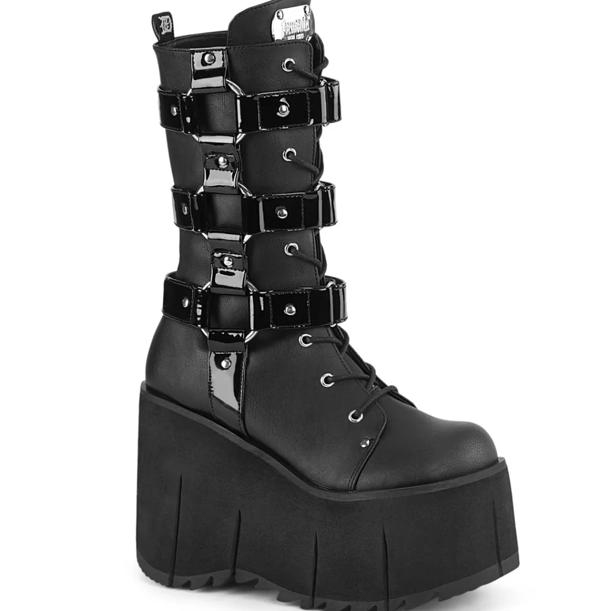 Best Sale Demonia Cult Kera-110 Black Vegan Leather-Patent