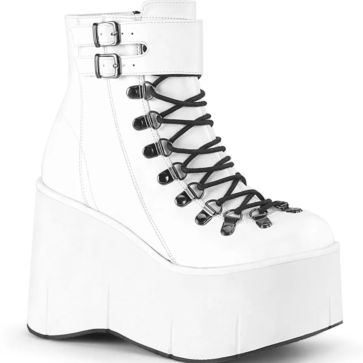 New Demonia Cult Kera-21 White Vegan Leather