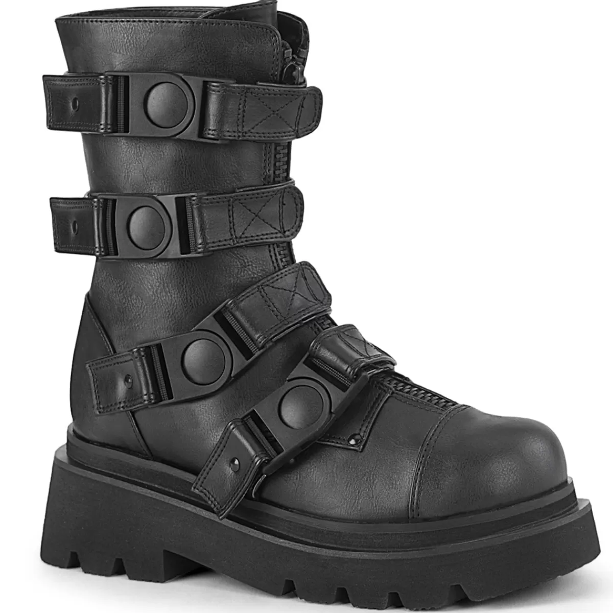 Best Sale Demonia Cult Renegade-55 Black Vegan Leather