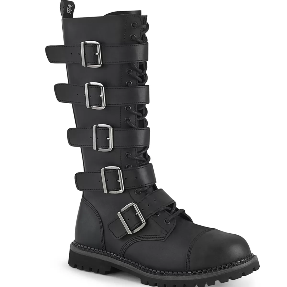 Best Sale Demonia Cult Riot-18Bk Black Vegan Leather