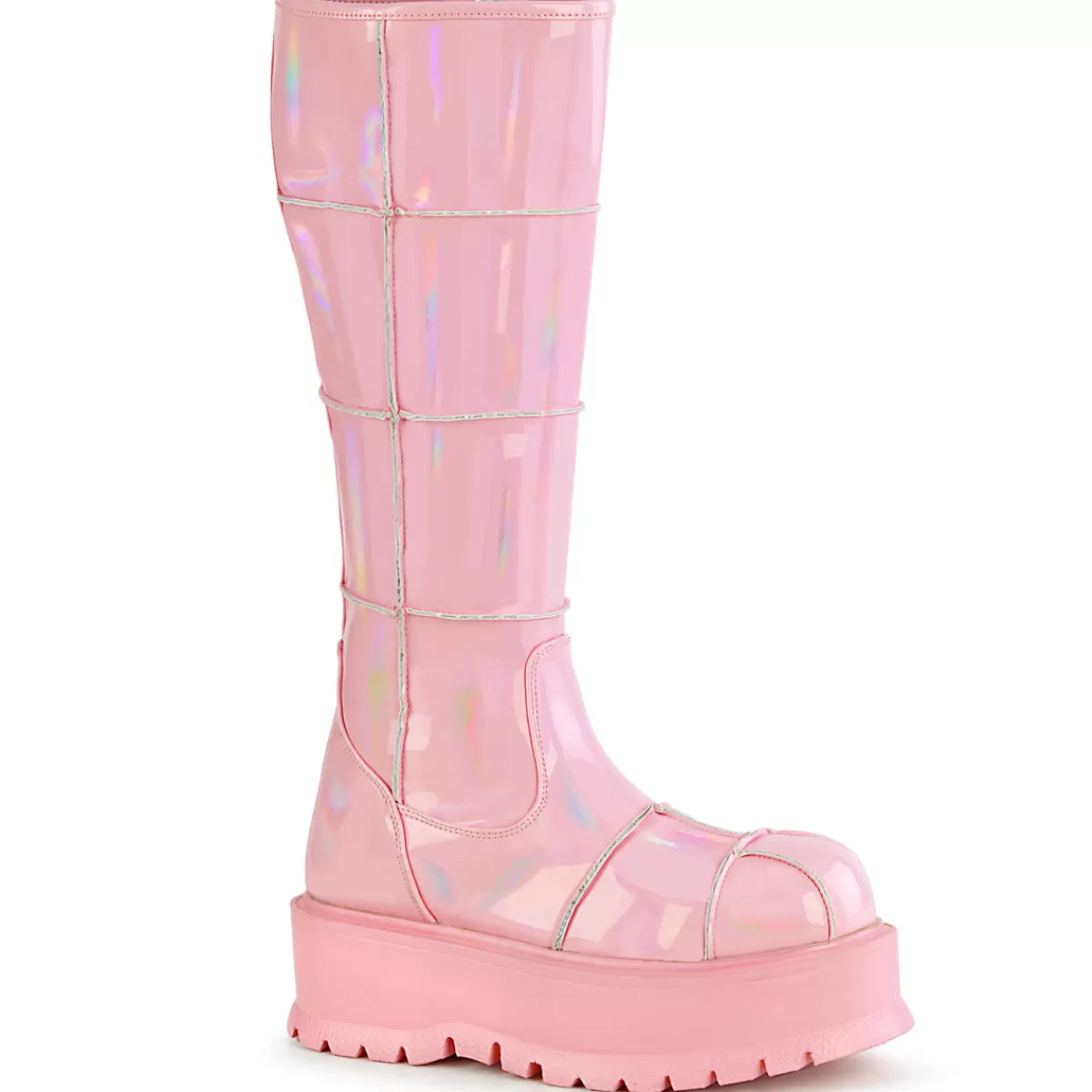 Store Demonia Cult Slacker-230 Baby Pink Hologram Patent