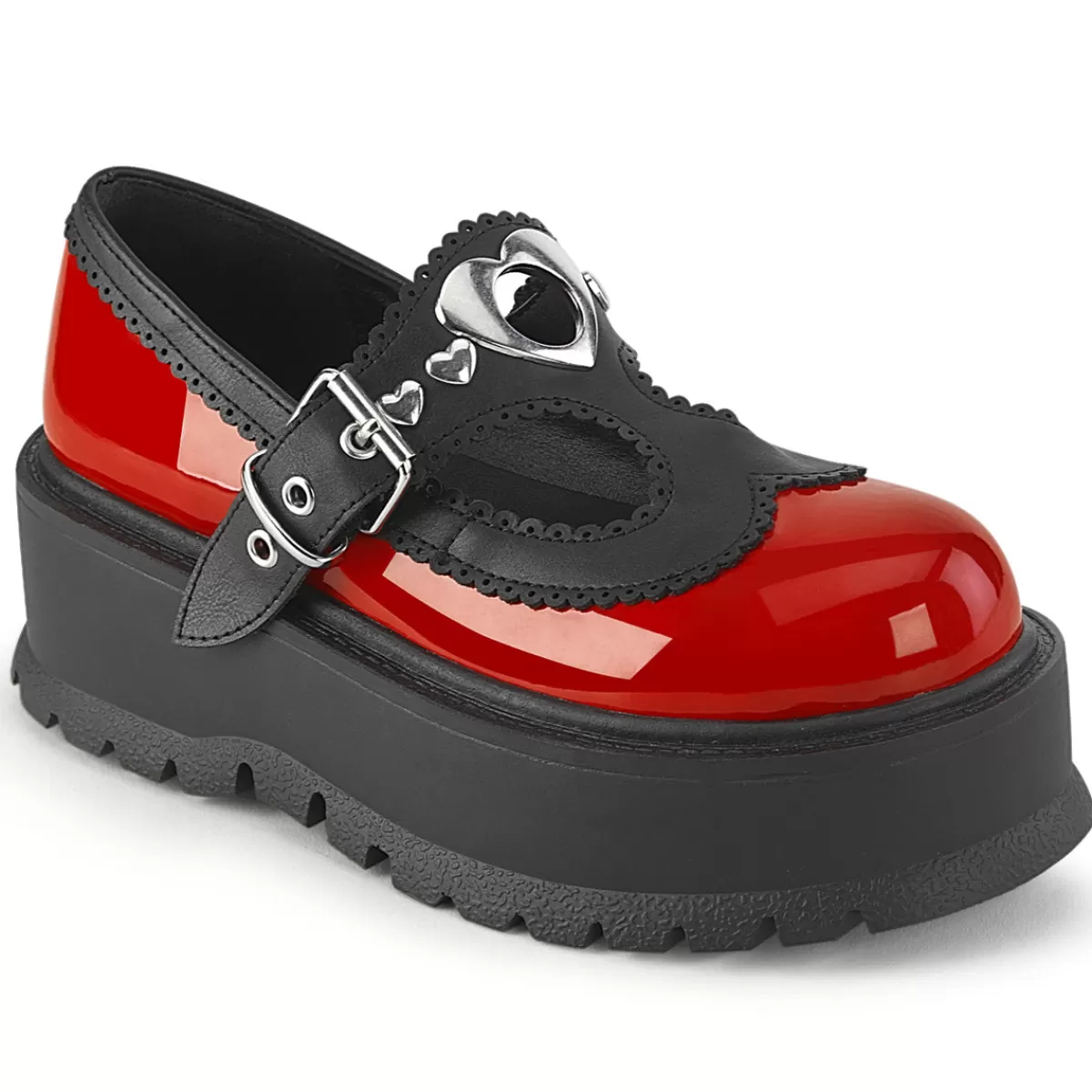 Flash Sale Demonia Cult Slacker-23 Red-Black Vegan Leather