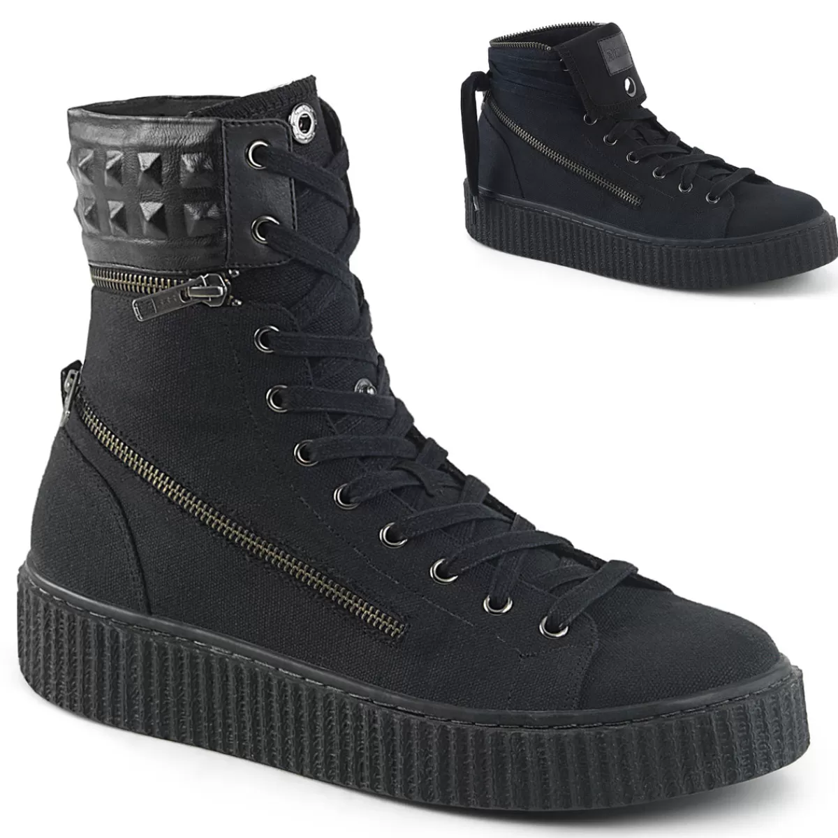 Hot Demonia Cult Sneeker-270 Black Canvas