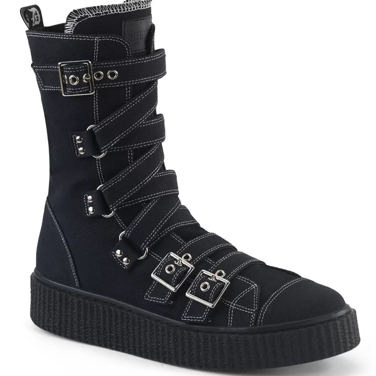 Clearance Demonia Cult Sneeker-318 Black Canvas