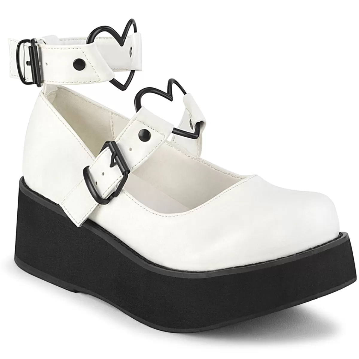 Cheap Demonia Cult Sprite-02 White Vegan Leather