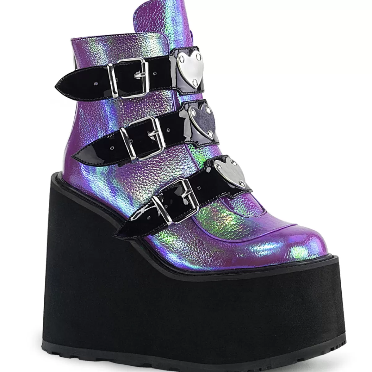 New Demonia Cult Swing-105 Purple Iridescent Vegan Leather