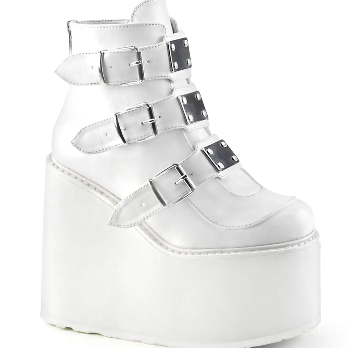 Cheap Demonia Cult Swing-105 White Vegan Leather