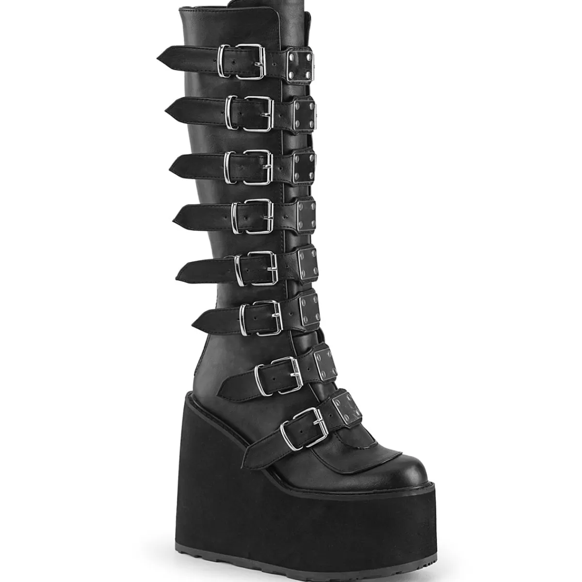 Best Demonia Cult Swing-815 Black Vegan Leather