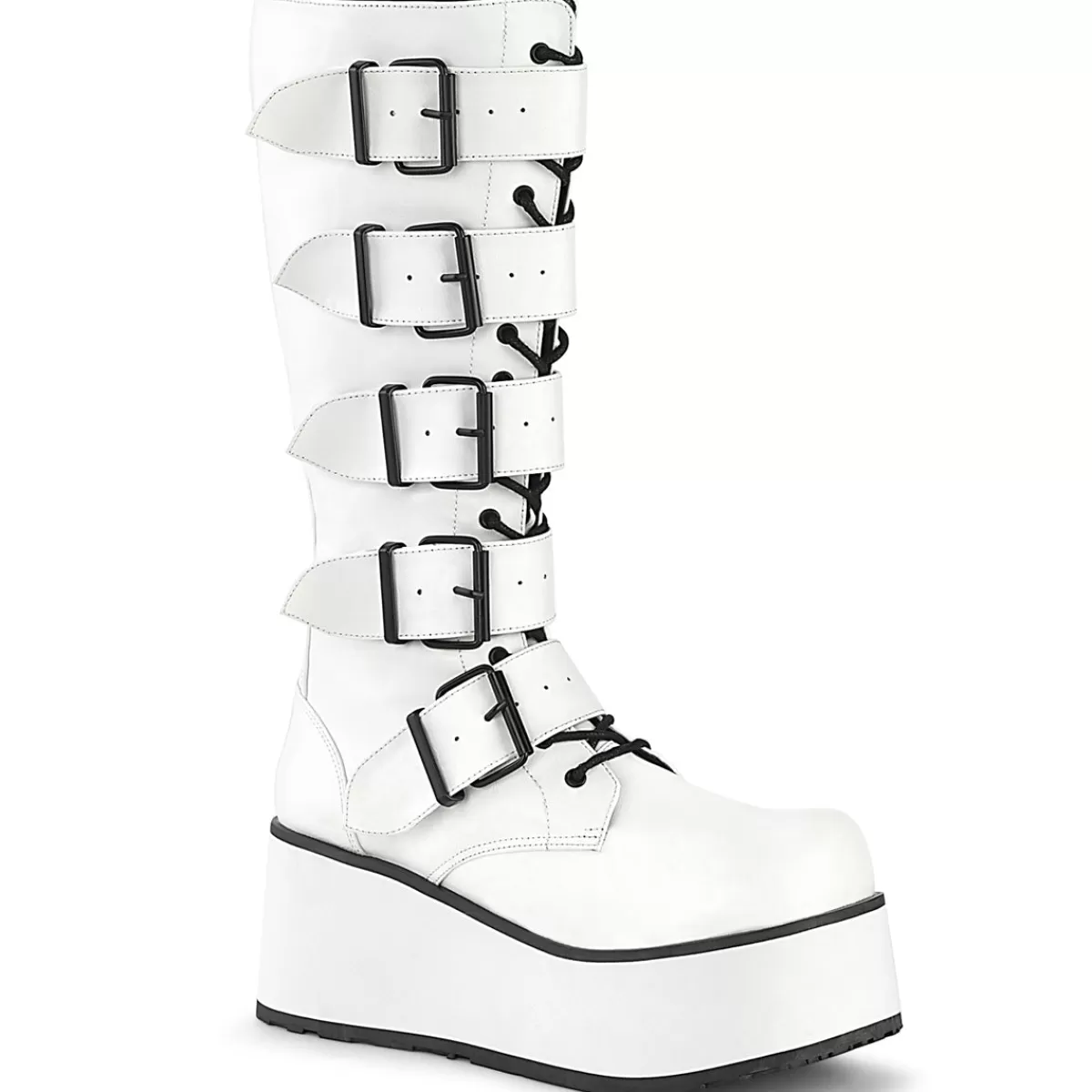 Store Demonia Cult Trashville-518 White Vegan Leather