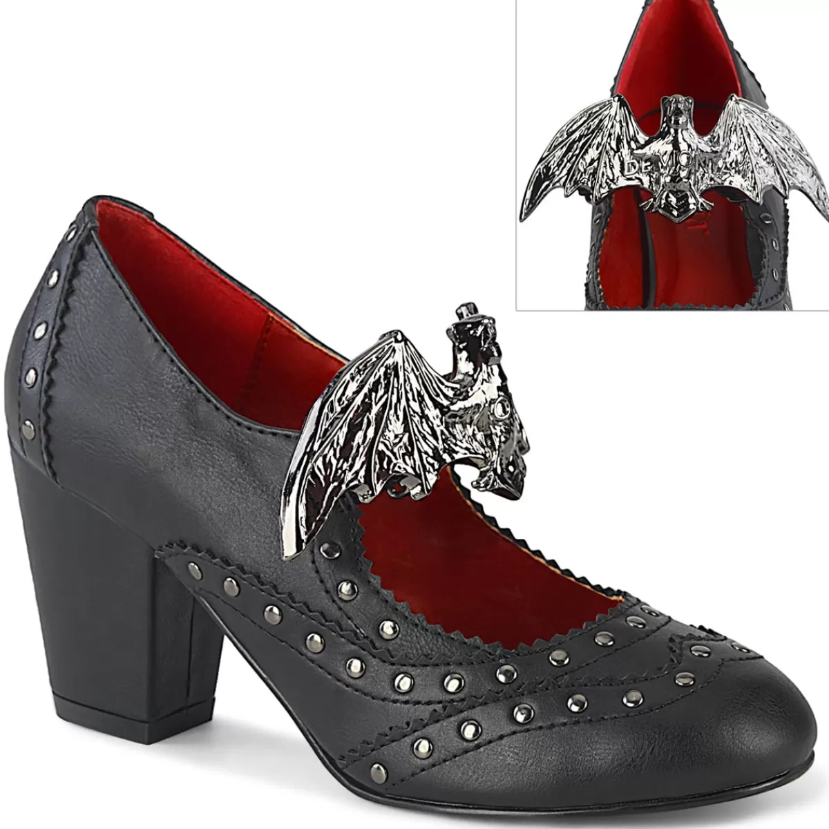 Sale Demonia Cult Vivika-32 Black Vegan Leather