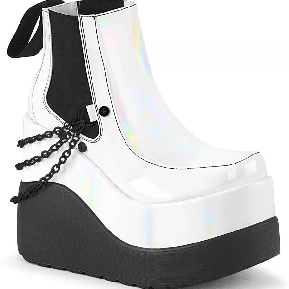 Fashion Demonia Cult Void-50 White Holo Patent