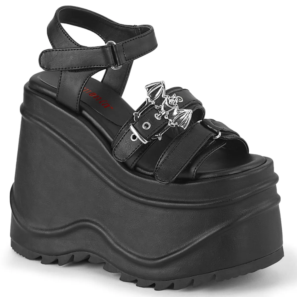 Best Sale Demonia Cult Wave-13 Black Vegan Leather