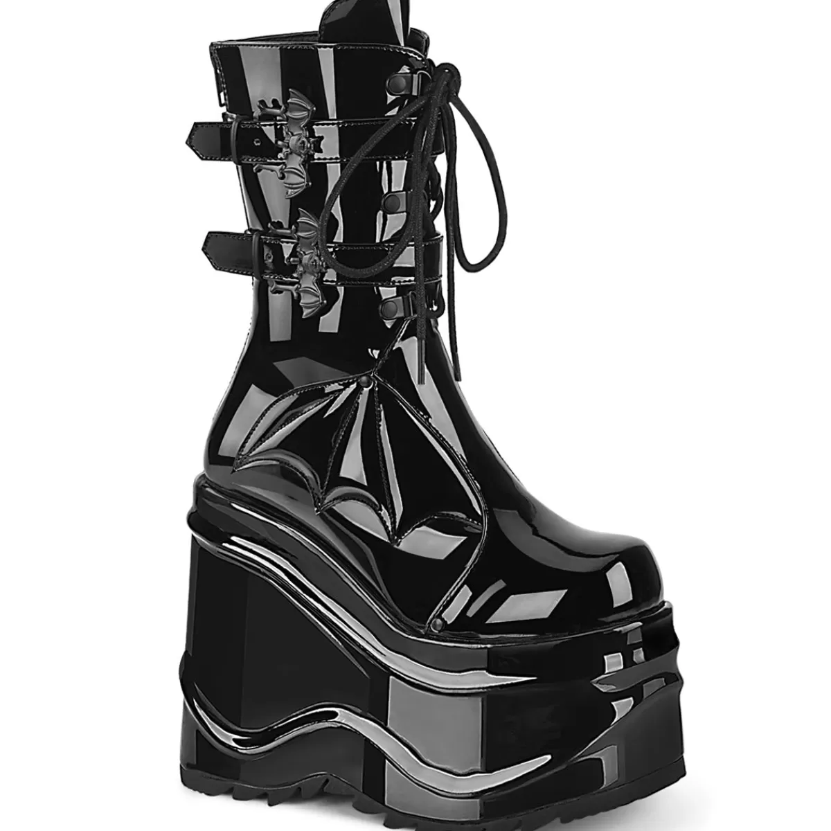 Shop Demonia Cult Wave-150 Black Patent