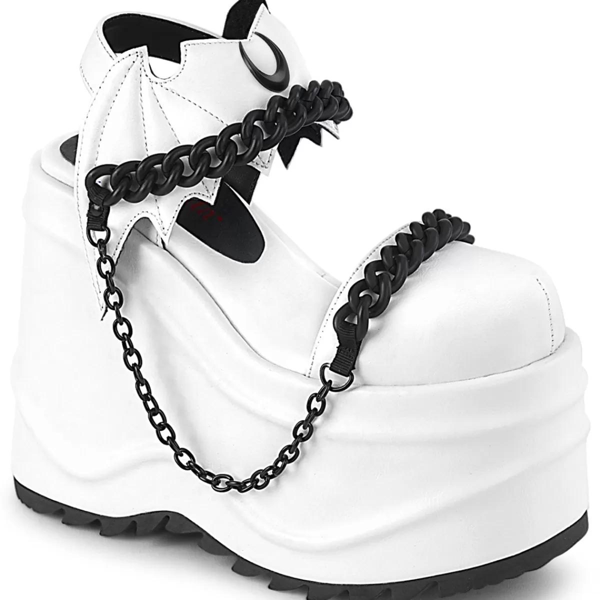 Best Sale Demonia Cult Wave-20 White Vegan Leather