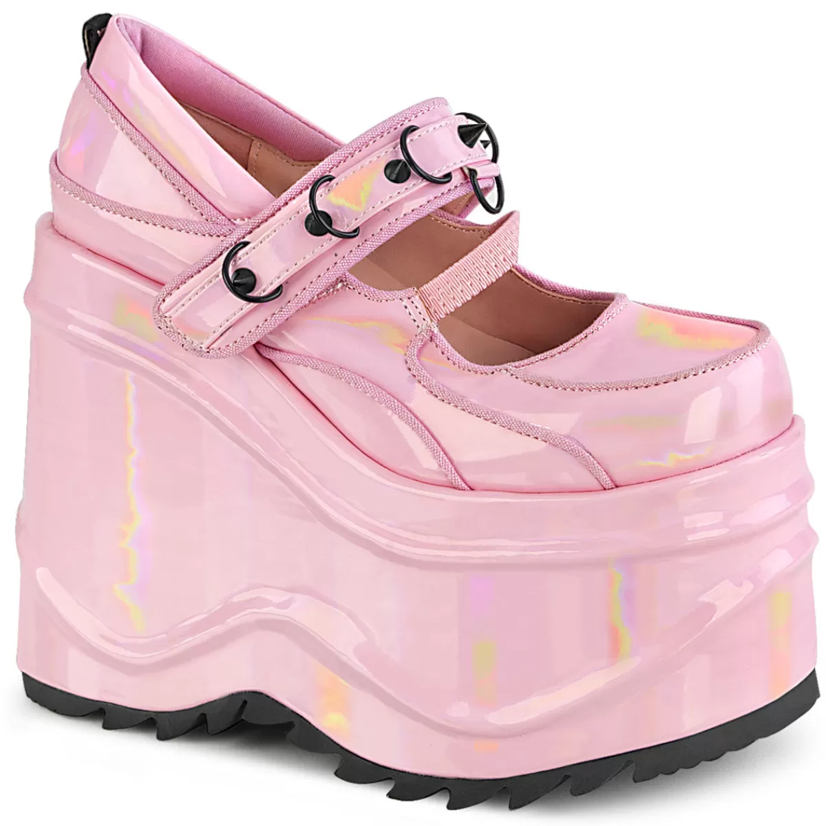 Shop Demonia Cult Wave-48 Baby Pink Hologram Patent